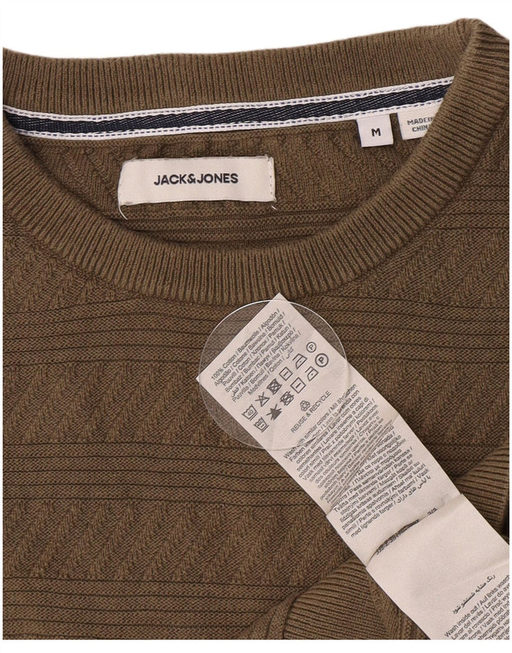 Suéter masculino Jack & Jones com gola redonda e algodão geométrico verde médio