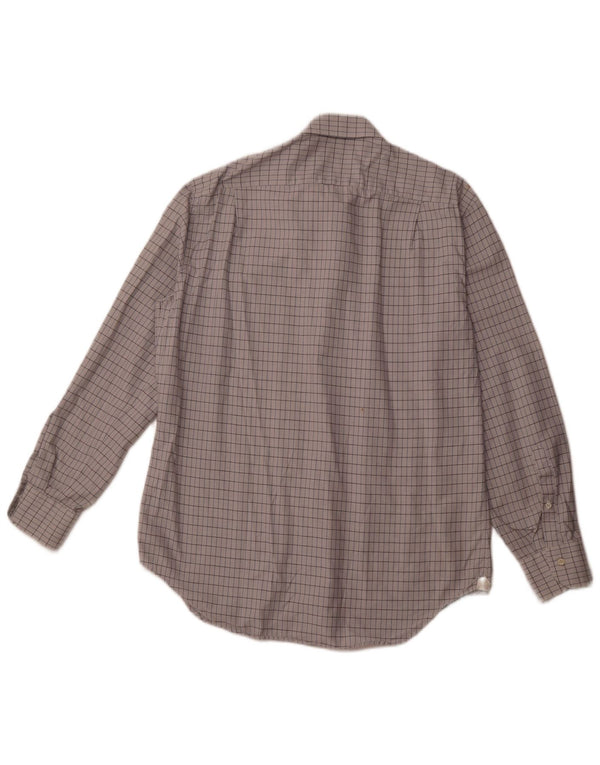 Camisa masculina ERMENEGILDO ZEGNA tamanho 41 16 grande algodão xadrez branco