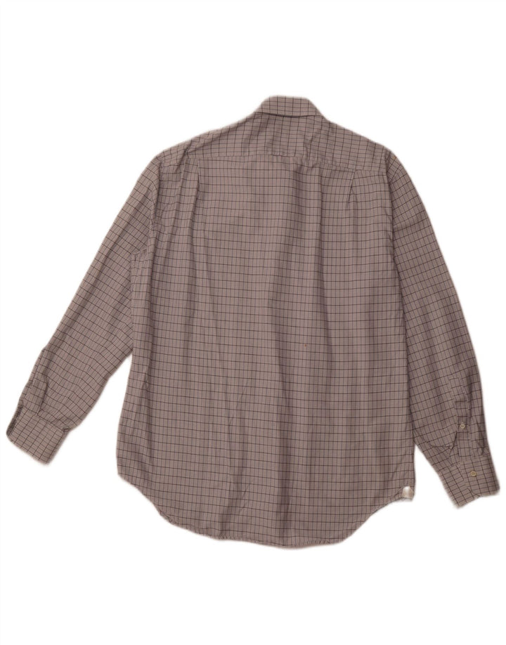 Camisa masculina ERMENEGILDO ZEGNA tamanho 41 16 grande algodão xadrez branco