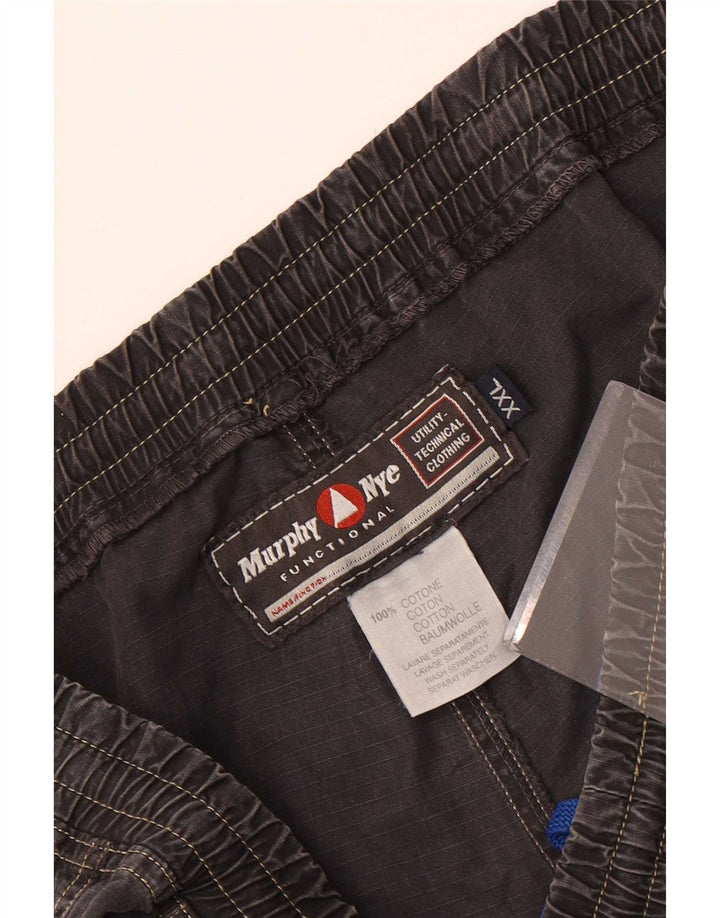 Calça cargo reta masculina Murphy & Nye W36 L35 algodão cinza