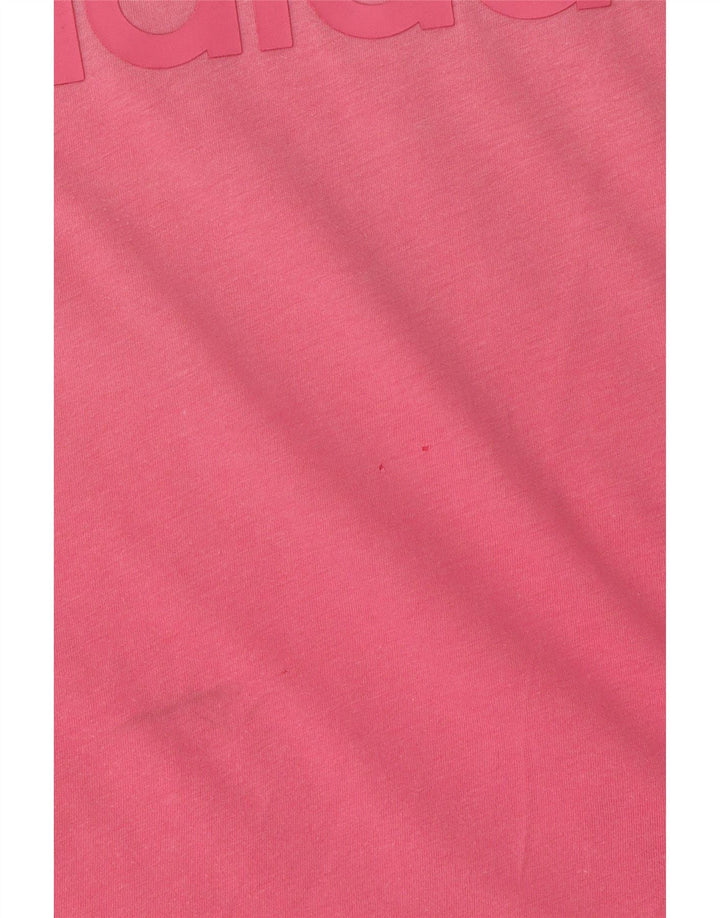 ADIDAS Womens Graphic T-Shirt Top UK 8 Samll Rosa Algodão