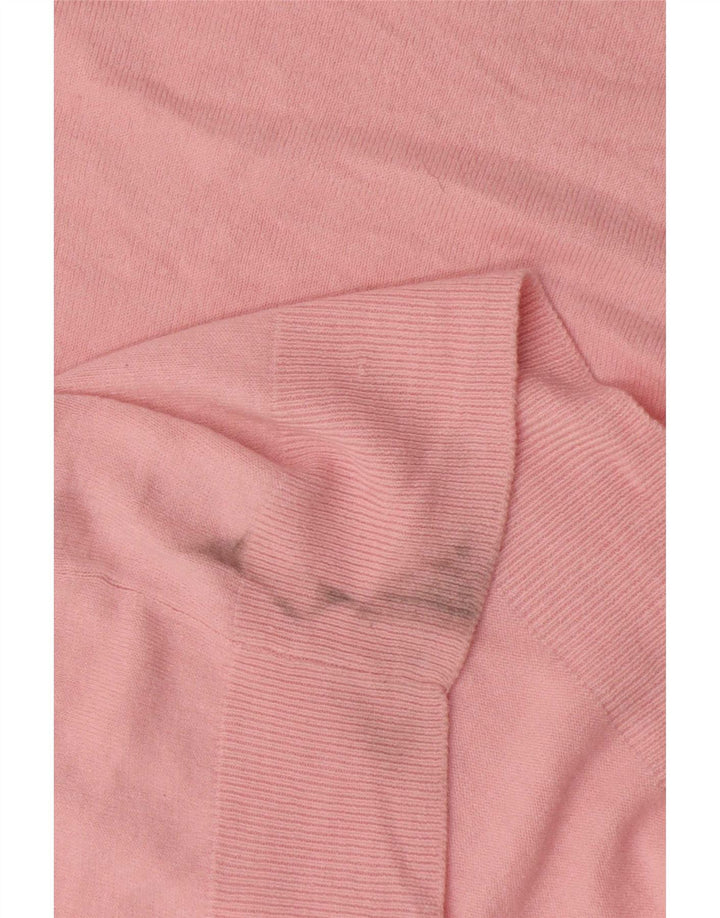 Suéter masculino Marks & Spencer Blue Harbor com decote em V acrílico rosa médio