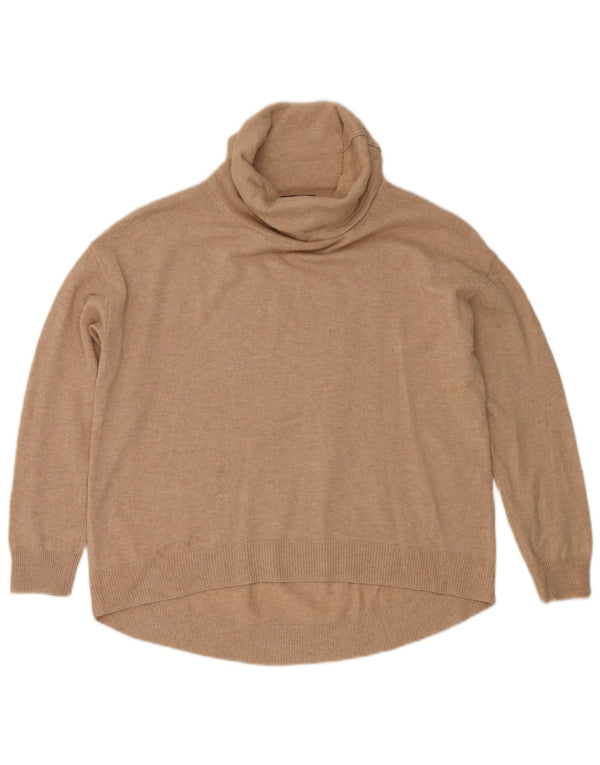 Suéter feminino Massimo Dutti com gola redonda grande Reino Unido 10 pequeno bege