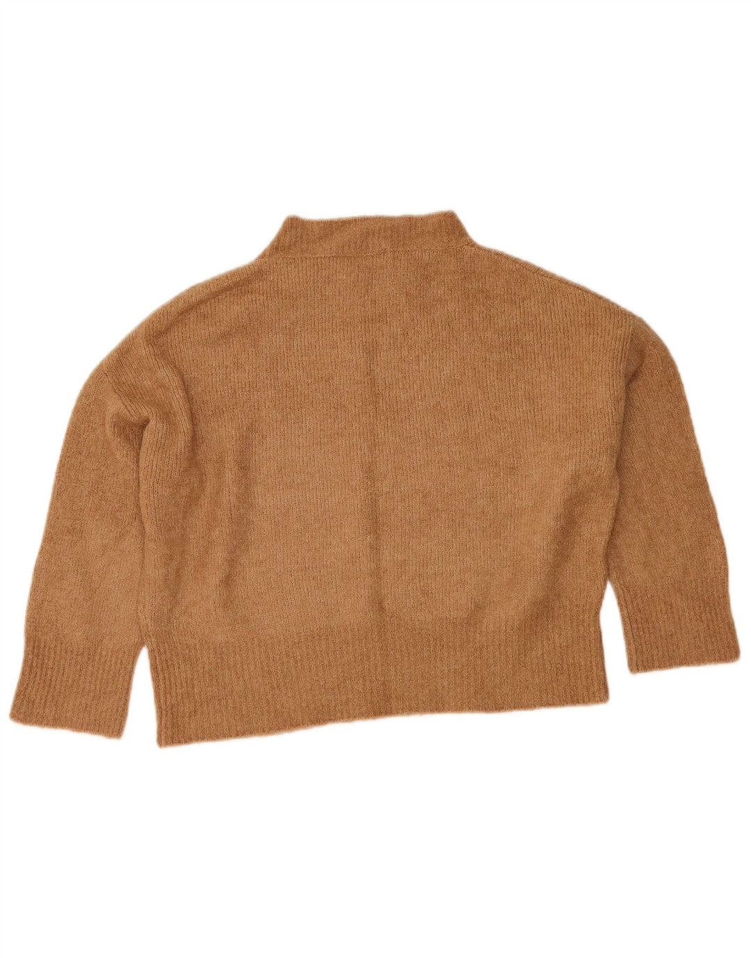 Suéter feminino Zara com gola alta e gola alta, Reino Unido 10 pequeno bege