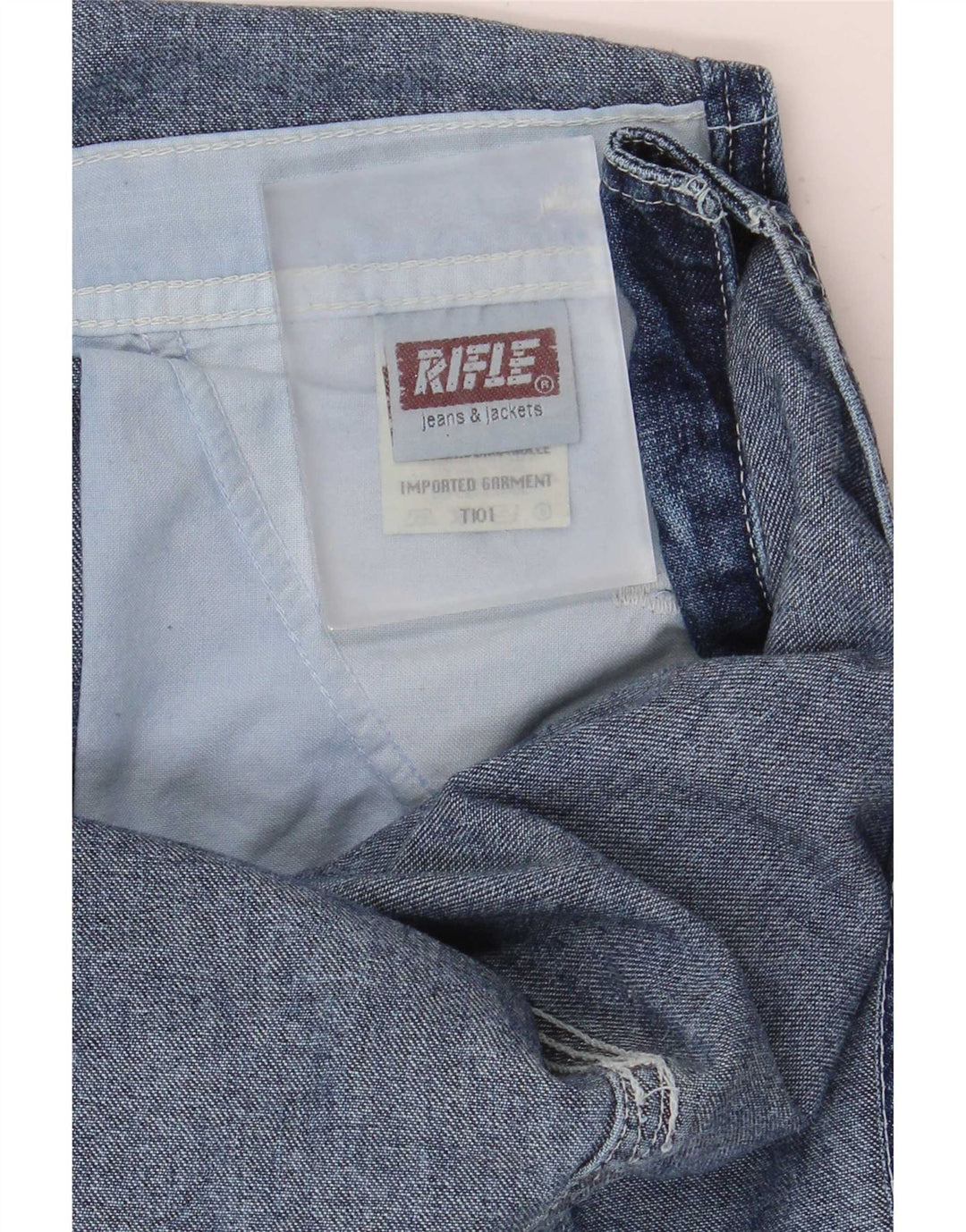 Rifle Masculino Cargo Macacão Jeans W28 L34 Azul Algodão