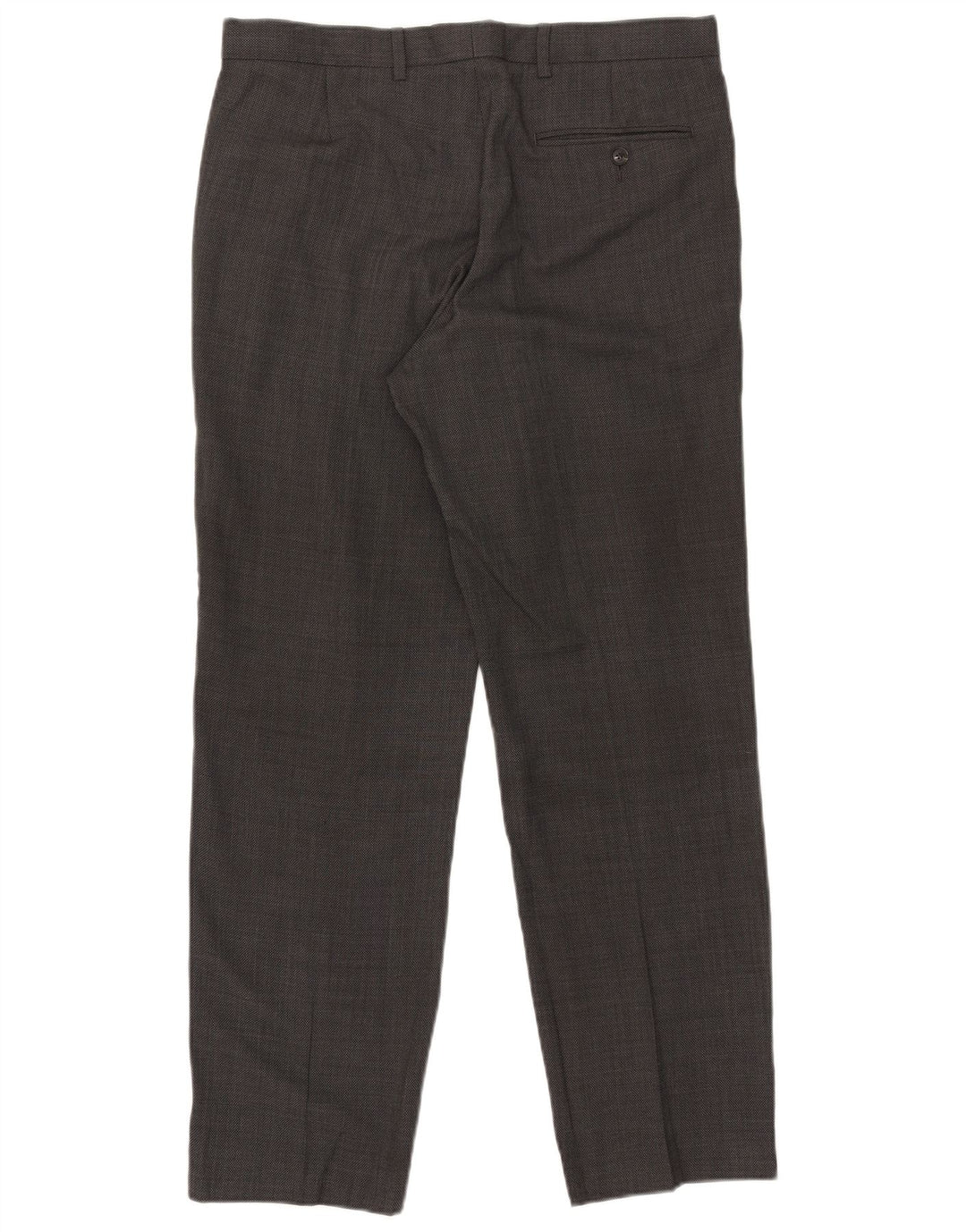 Calça masculina de ajuste regular Marks & Spencer W34 L31 lã cinza