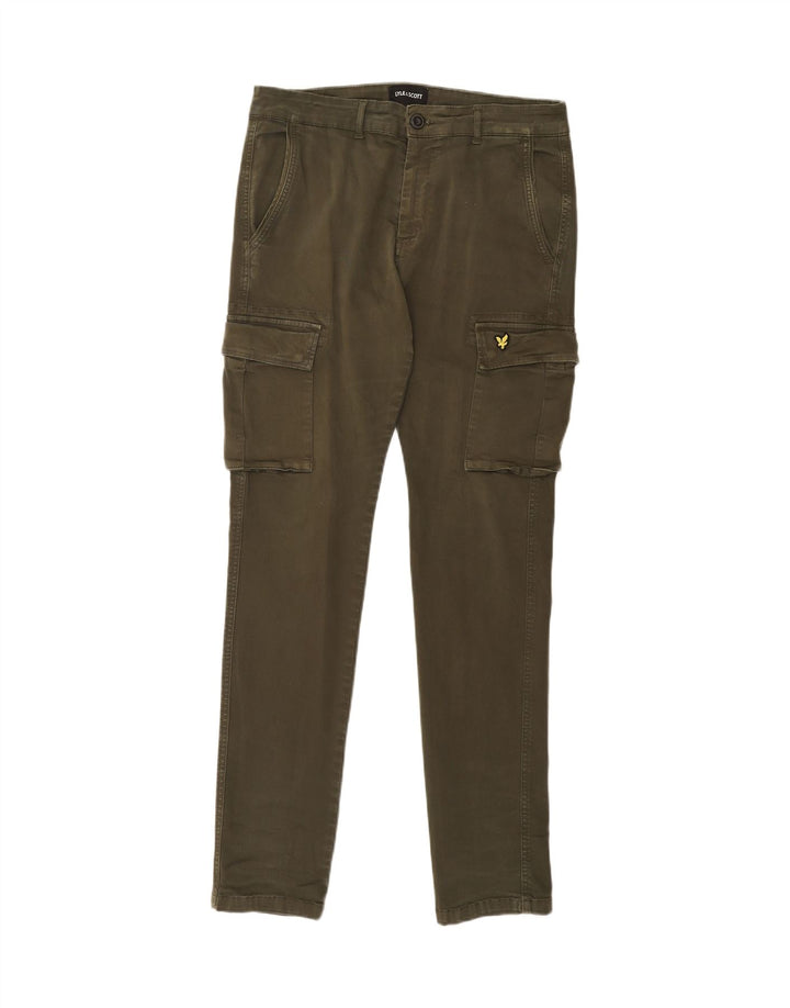Calça cargo slim masculina LYLE & SCOTT W34 L33 algodão cáqui