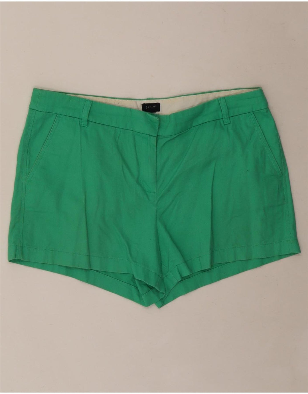 J. CREW Shorts chino feminino US 14 XL W36 algodão verde