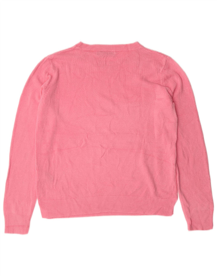 Suéter feminino MARKS & SPENCER com gola canoa Reino Unido 12 acrílico rosa médio