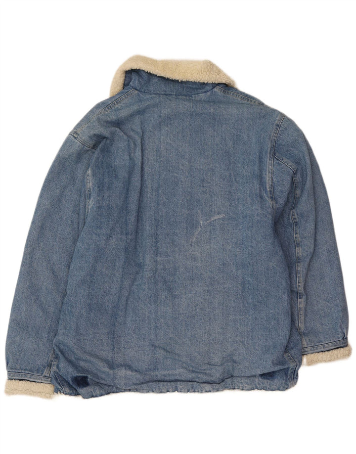 Jaqueta jeans masculina vintage Sherpa Reino Unido 38 azul médio
