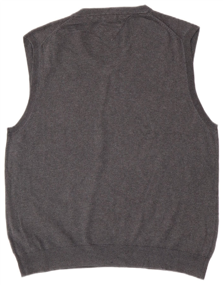 Tommy Hilfiger Mens Vest Tank Top Grande Algodão Cinza