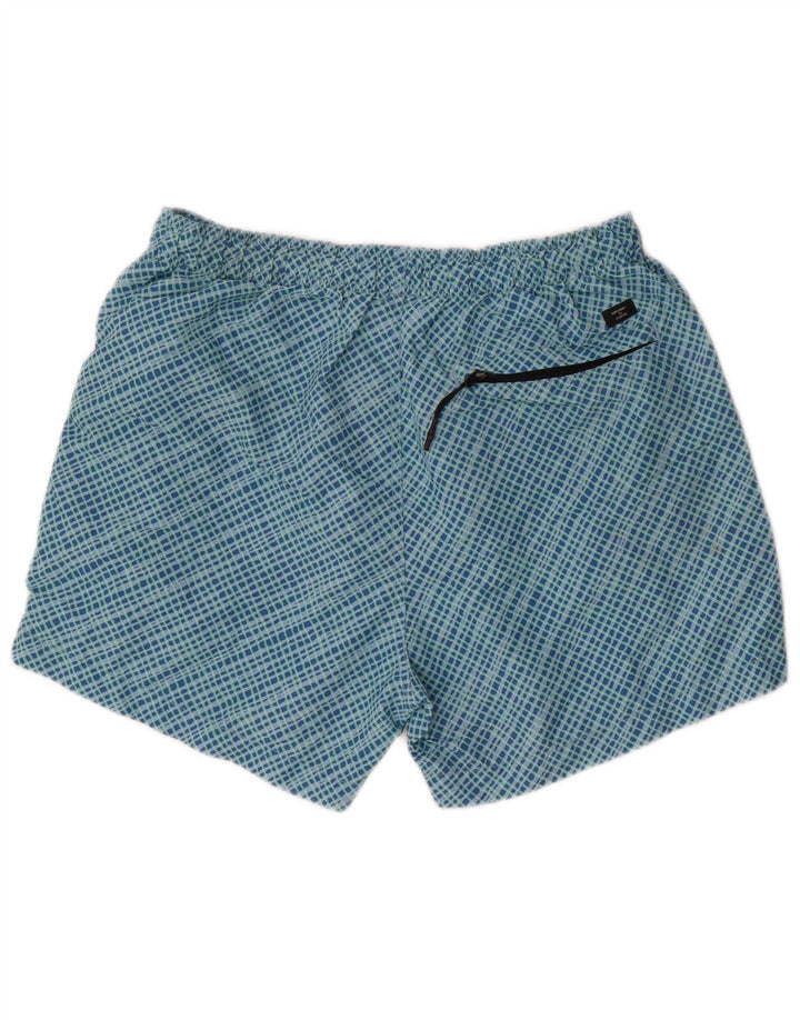 Shorts de natação masculino Superdry grande poliéster xadrez azul