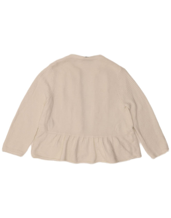 MINT VELVET Womens 3/4 Sleeve Open Cardigan Sweater UK 12 Medium White