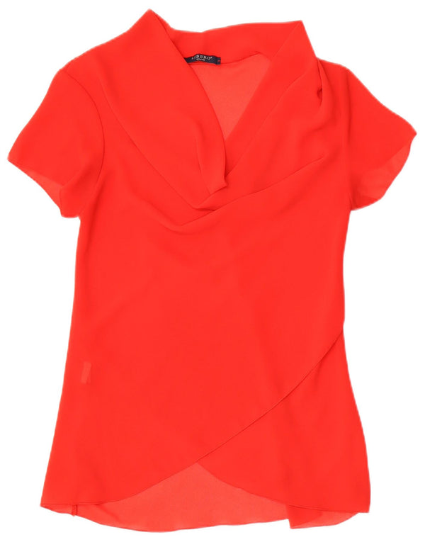 Blusa Feminina Libero Top UK 10 Pequeno Poliéster Vermelho
