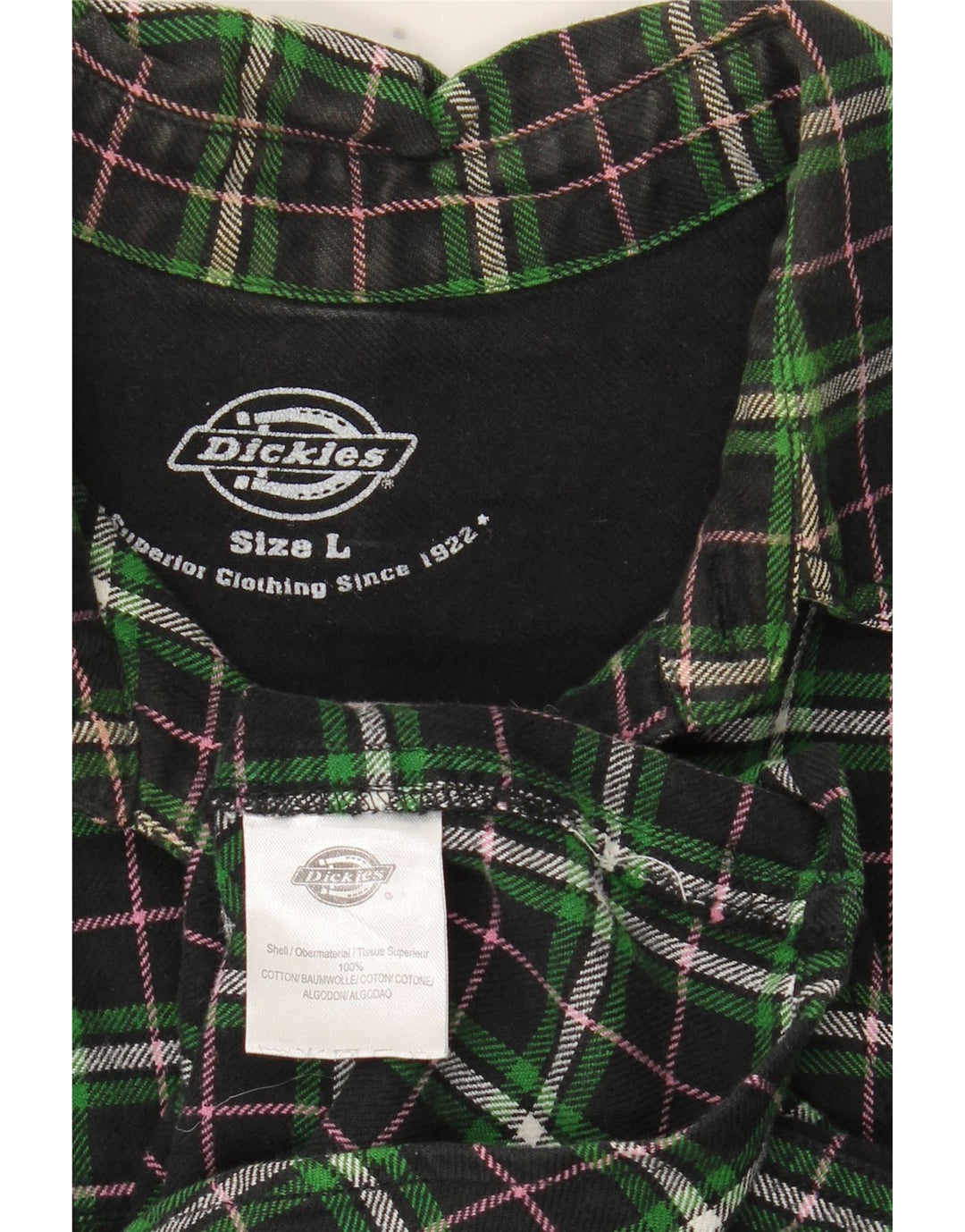 Camisa masculina de flanela Dickies grande algodão xadrez verde
