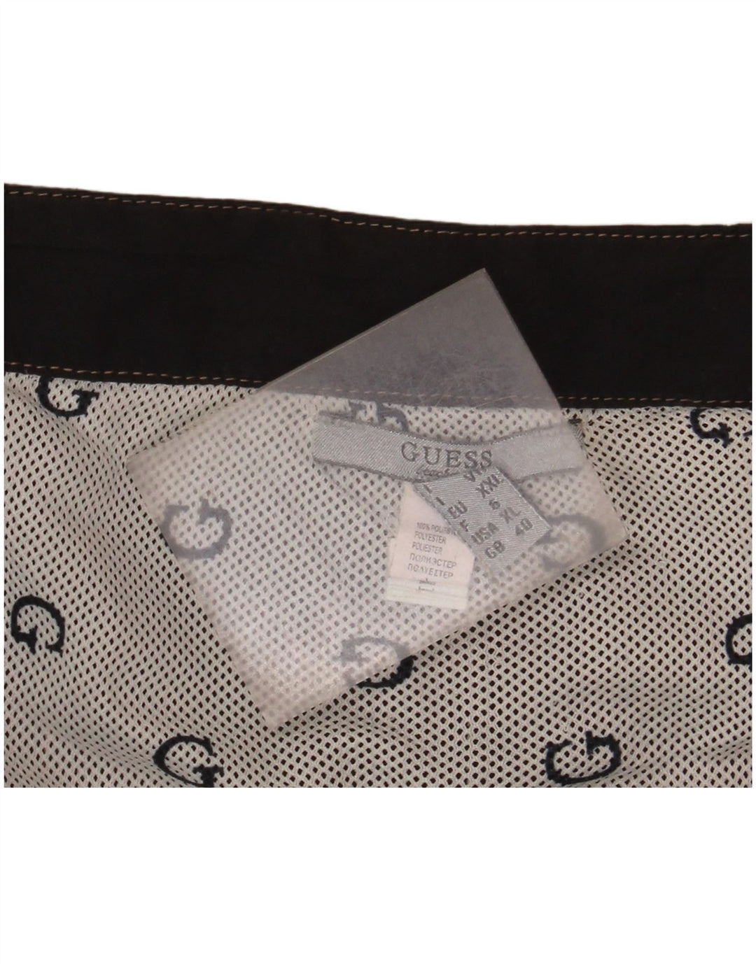 Guess Calção de banho masculino gráfico 2XL poliéster preto