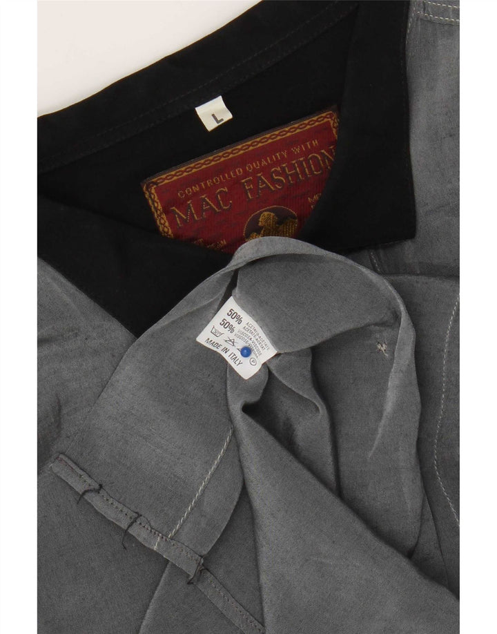 Camisa masculina Mac Fashion grande acetato cinza