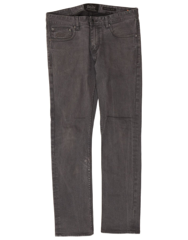 Superdry Mens Corporal Slim Jeans W33 L32 Cinza Algodão