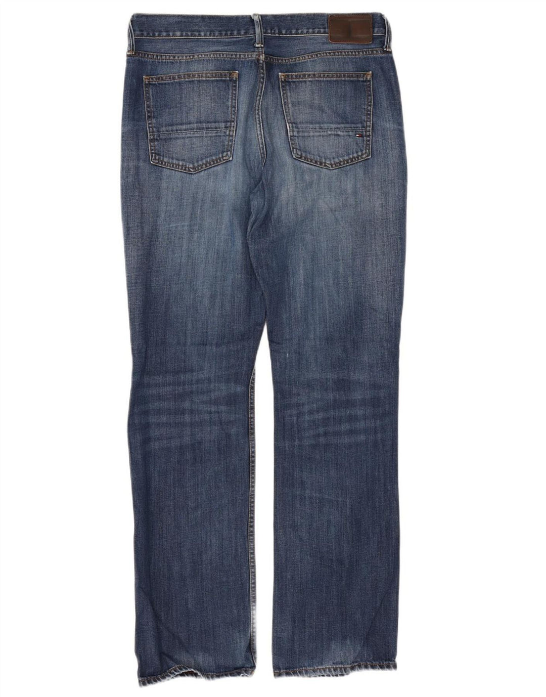 Tommy Hilfiger Masculino Regular Straight Jeans W36 L34 Azul Algodão