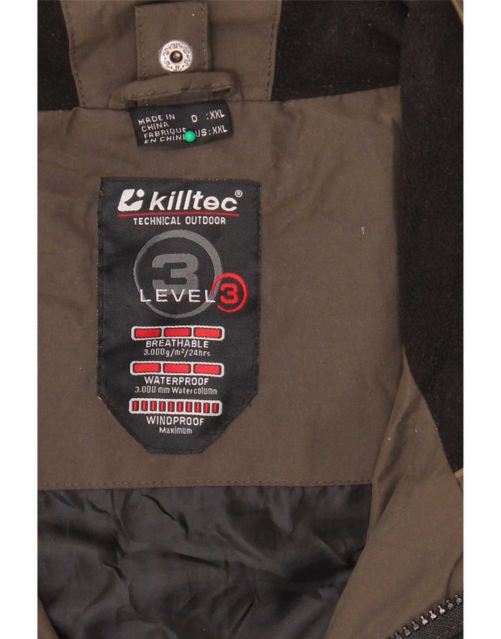Jaqueta corta-vento masculina Killtec UK 44 2XL poliéster colorblock cáqui