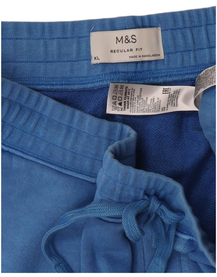 Shorts esportivos masculinos de ajuste regular da Marks & Spencer XL azul algodão