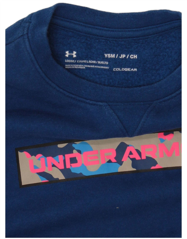 Suéter gráfico Under Armour Boys Cold Gear Graphic 7-8 anos pequeno azul