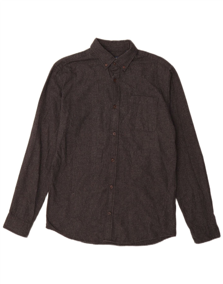 Camisa masculina de flanela JACK & JONES algodão cinza médio