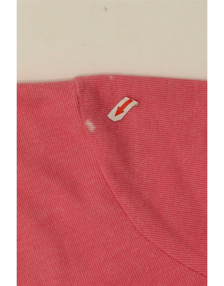 Zara Womens Oversized Top Manga Longa Reino Unido 16 Grande Algodão Rosa