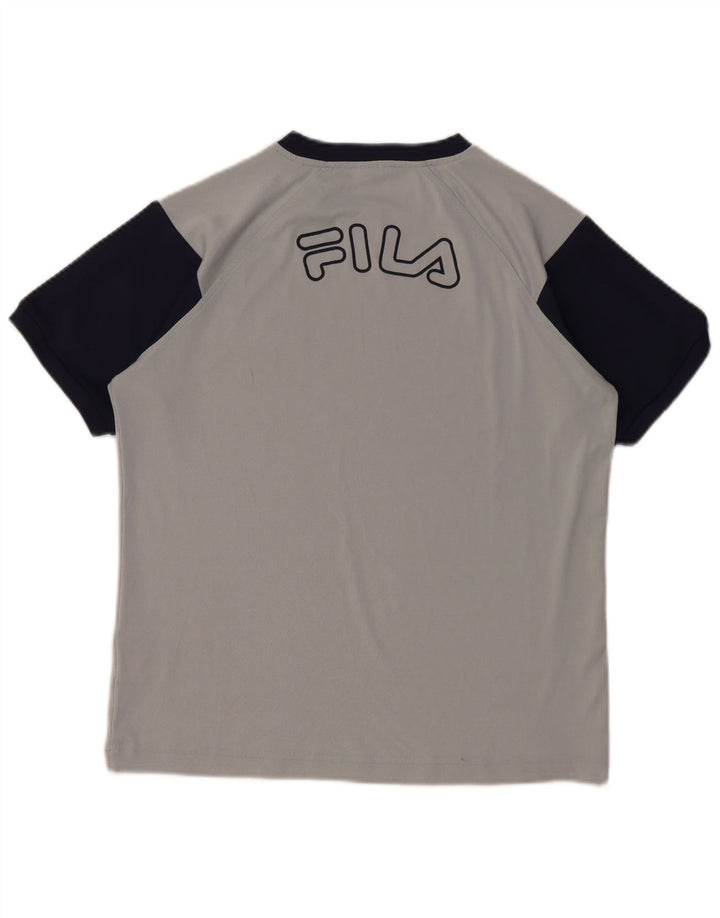 Camiseta gráfica FILA Boys Top 11-12 Anos Cinza Médio Colourblock