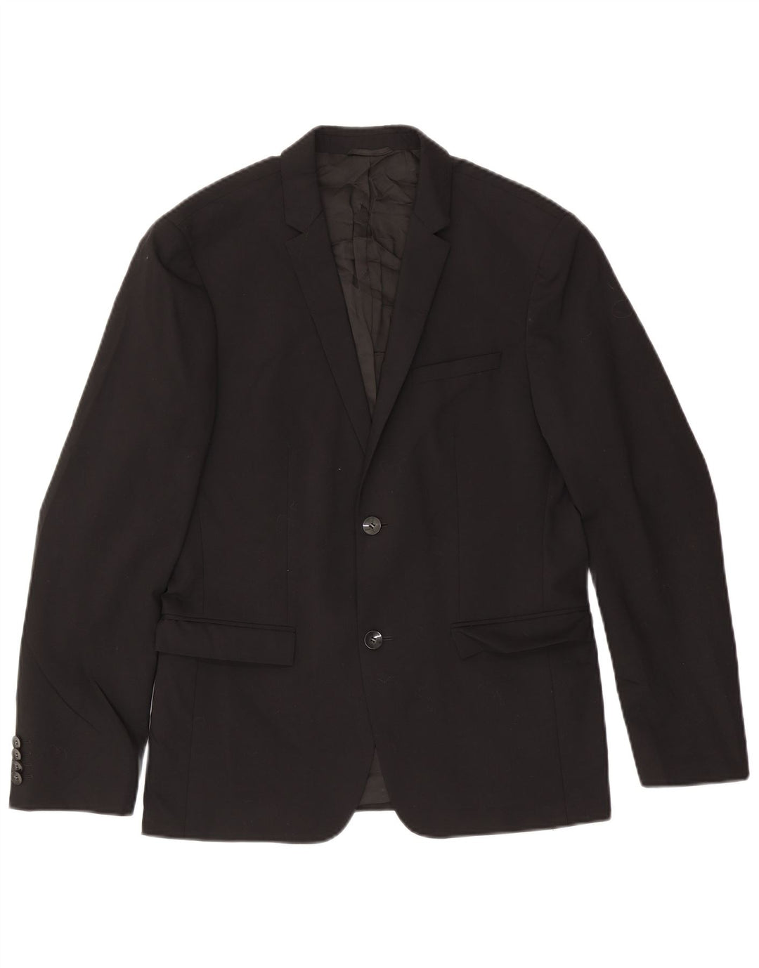 CALVIN KLEIN Jaqueta blazer masculina de 2 botões IT 48 lã preta média