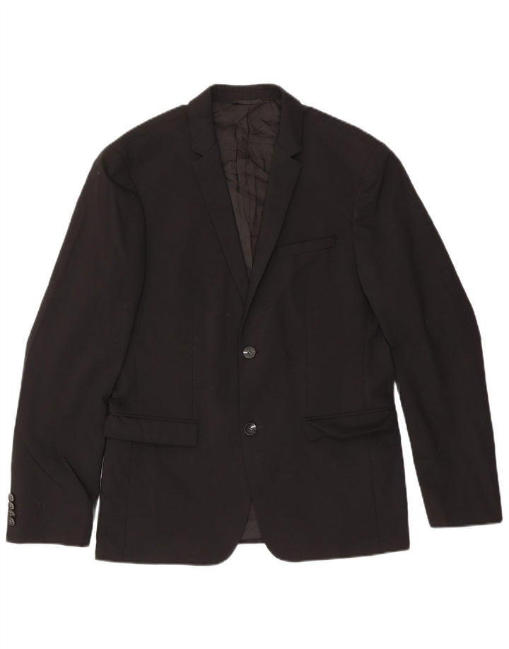 CALVIN KLEIN Jaqueta blazer masculina de 2 botões IT 48 lã preta média