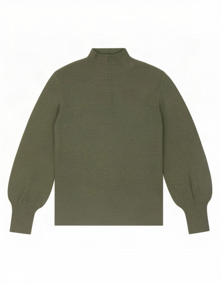 Suéter feminino Marks & Spencer com gola tartaruga Reino Unido 14 verde médio