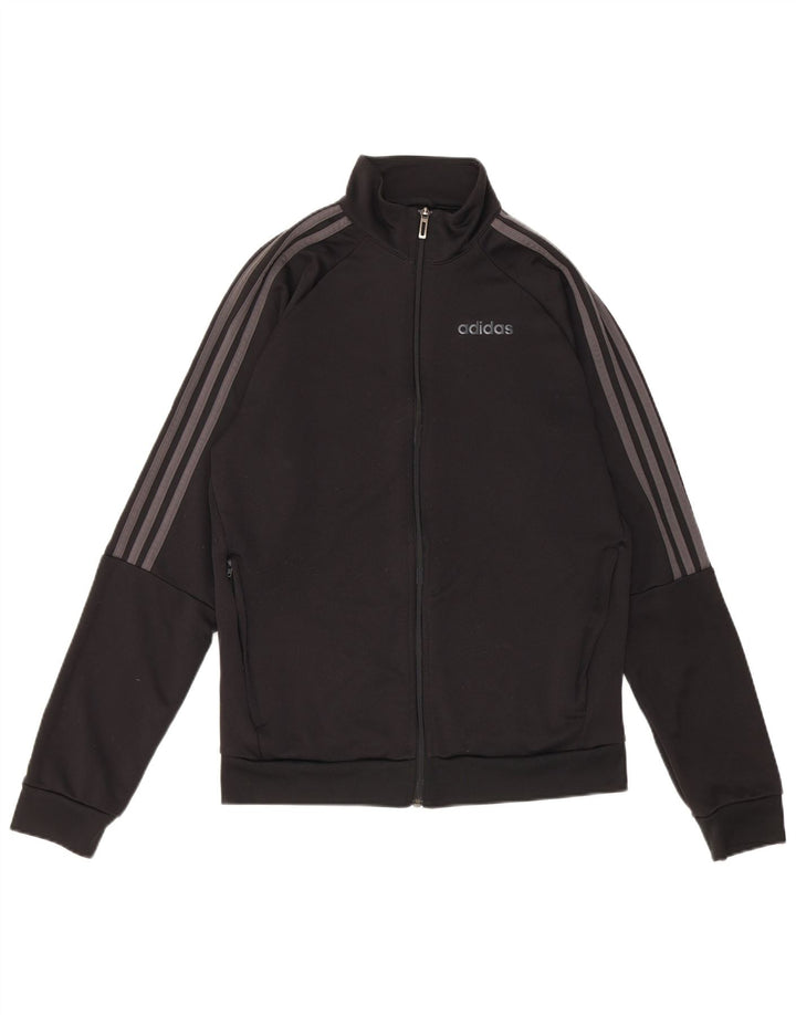 Adidas Womens Climalite Tracksuit Top Jacket EU 36/38 Pequeno Poliéster Preto