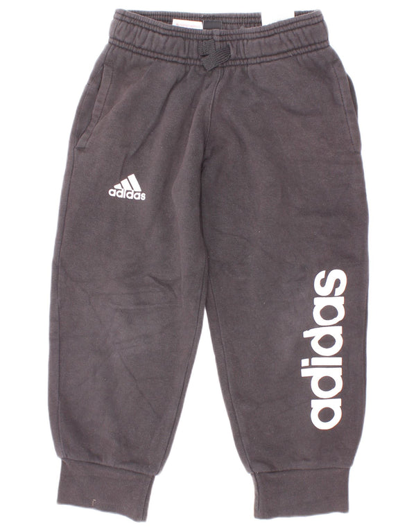 Adidas meninos calças de treino gráfico joggers 4-5 anos algodão preto