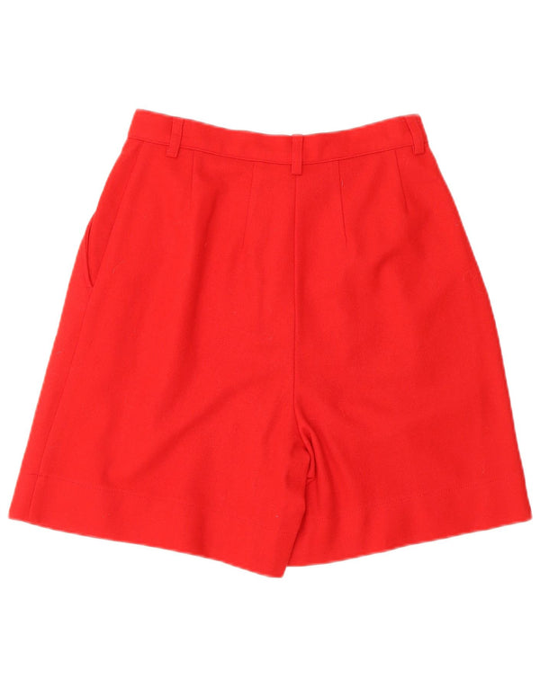 Shorts feminino casual de cintura alta da BENETTON IT 40 pequeno W24 lã vermelha