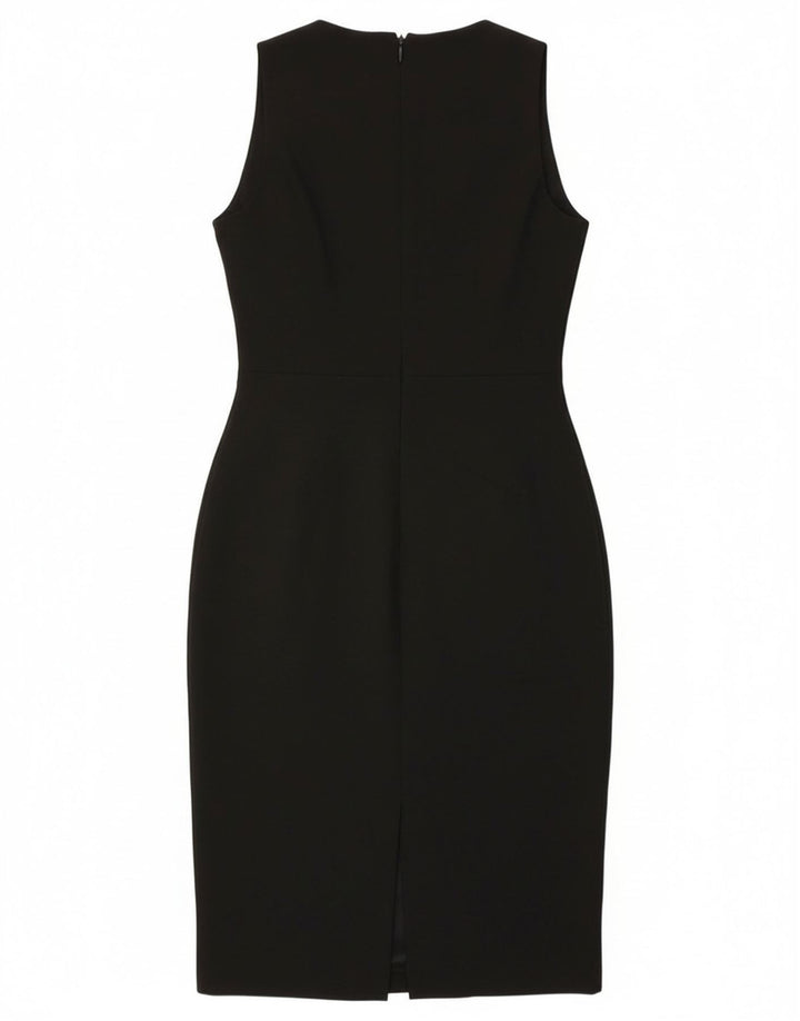 Vestido bodycon feminino sem mangas Zara UK 12 poliéster preto médio