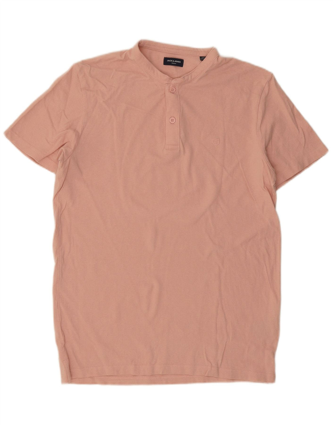 JACK & JONES Camisa polo masculina premium de algodão rosa médio