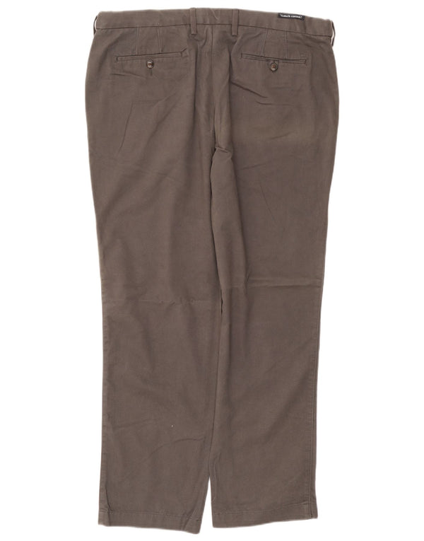 Calça chino reta masculina Marks & Spencer Blue Harbor W40 L31 cinza