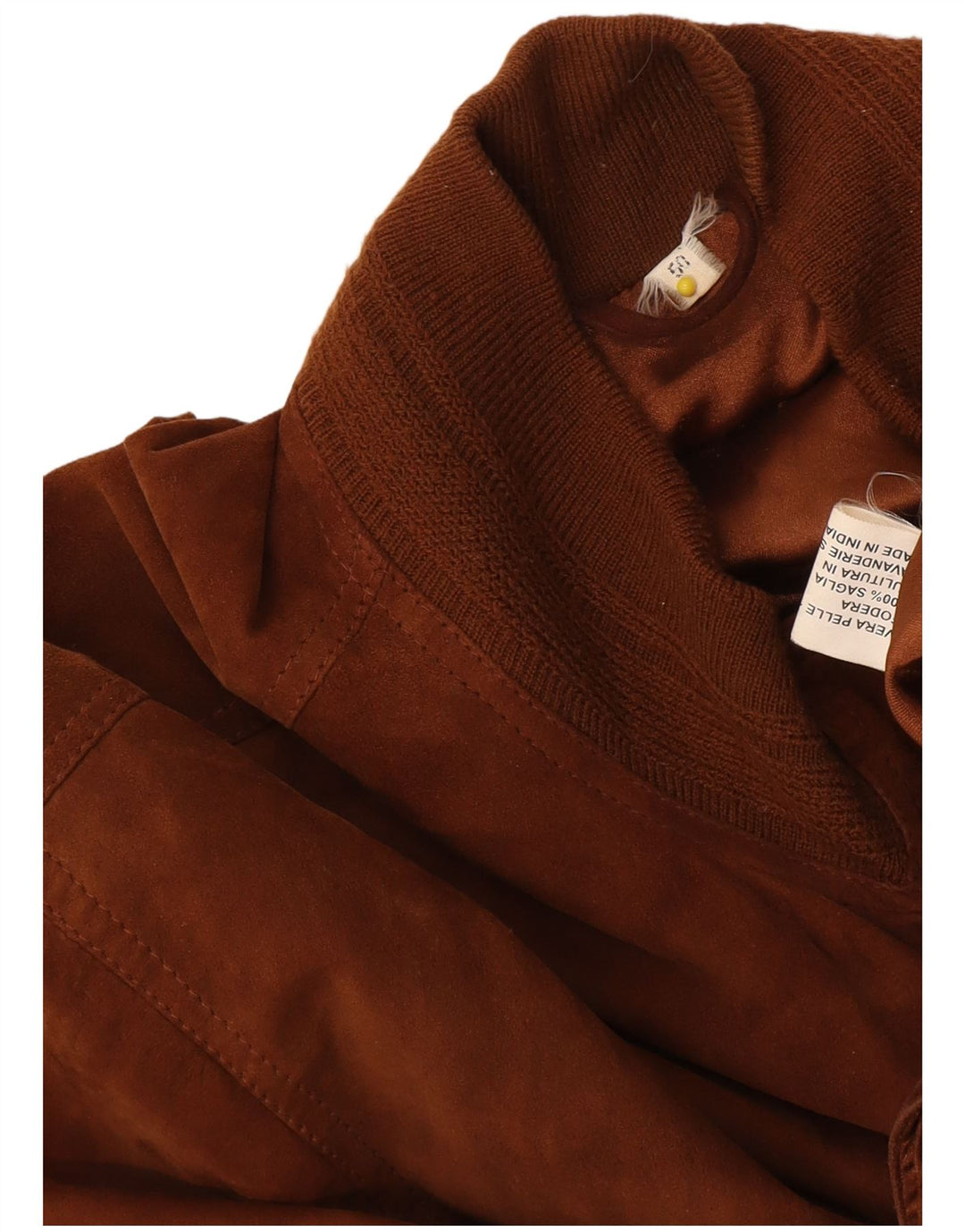Jaqueta bomber masculina vintage de camurça IT 50 couro marrom grande