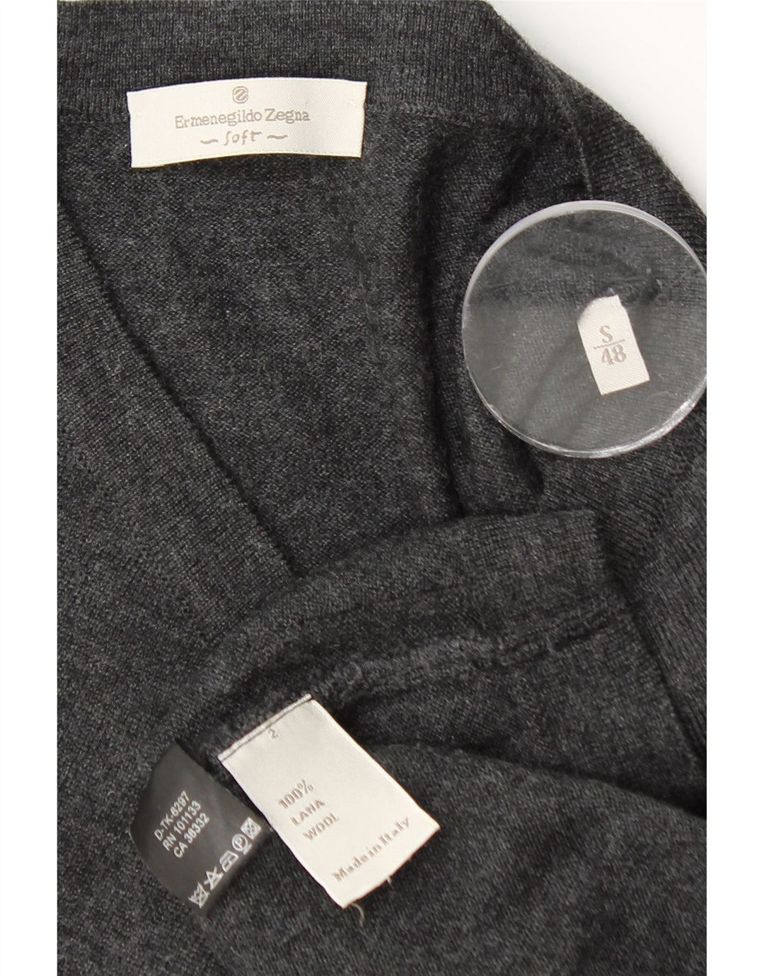 Regata masculina Ermenegildo Zegna com colete IT 48 pequena lã preta