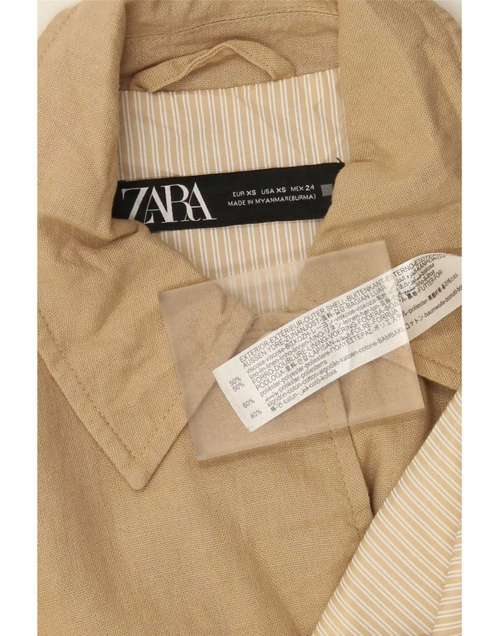 Zara Jaqueta Bomber Oversized Feminina Reino Unido 6 XS Bege Viscose