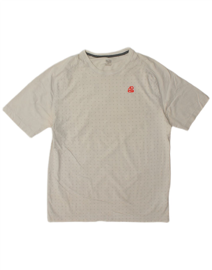 Camiseta masculina Nike Top médio algodão manchado branco