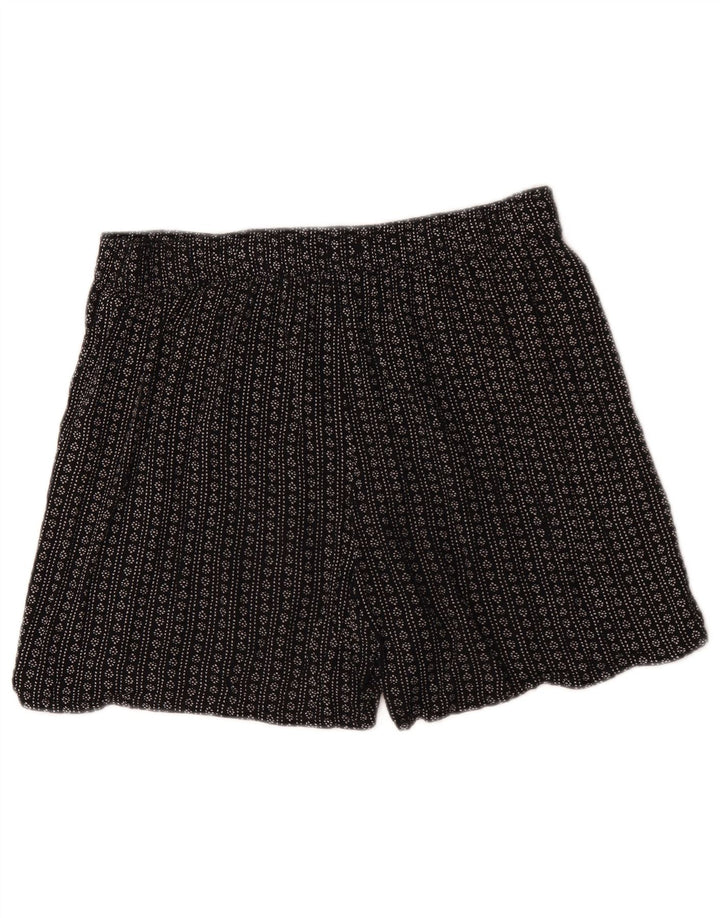 Shorts feminino Marks & Spencer com padrão abstrato Reino Unido 12 médio W34 preto