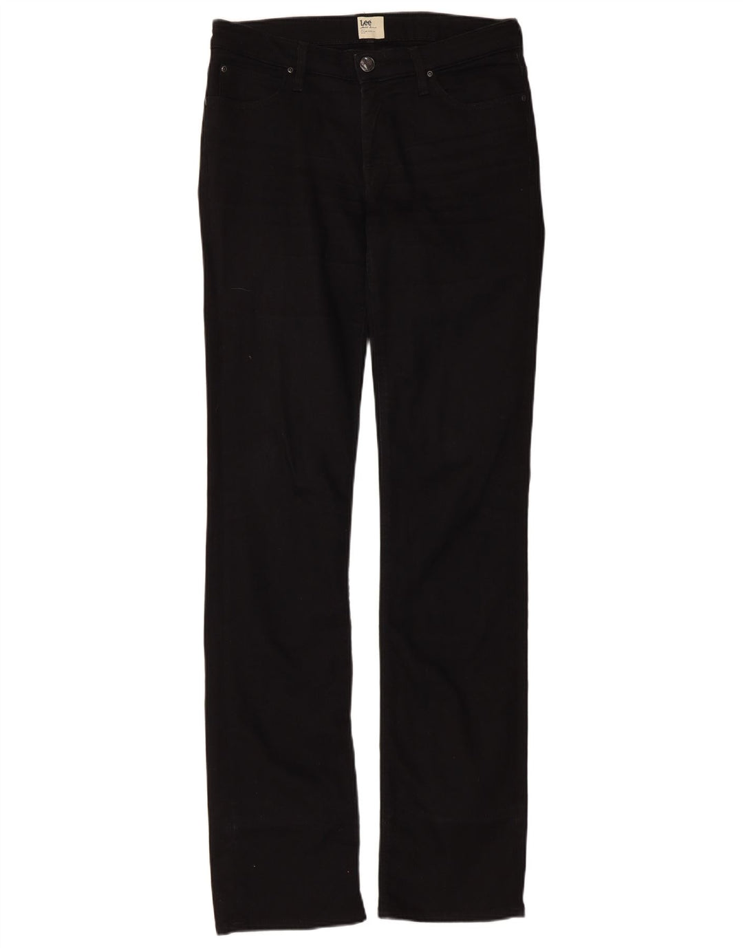Lee Womens Marlin Slim Straight Jeans W30 L35 Algodão Preto