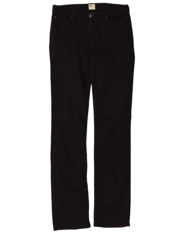 Lee Womens Marlin Slim Straight Jeans W30 L35 Algodão Preto