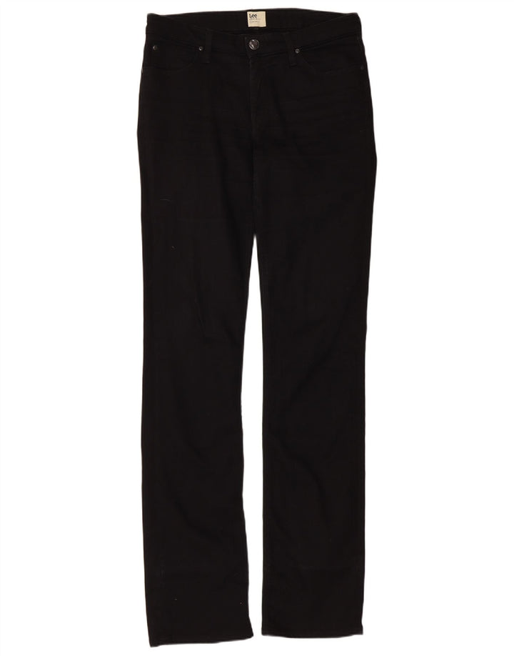 Lee Womens Marlin Slim Straight Jeans W30 L35 Algodão Preto