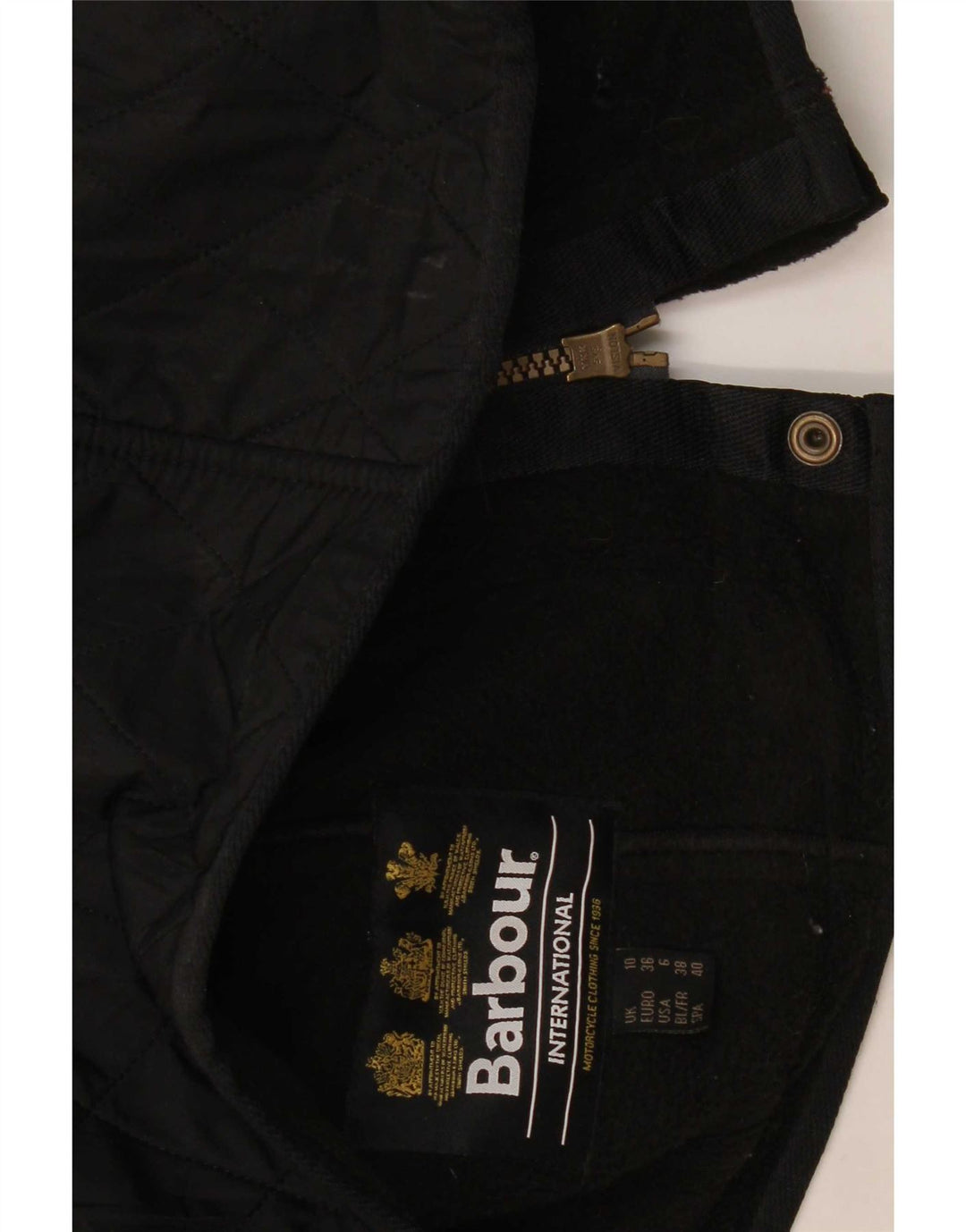 Gilet acolchoado grande feminino Barbour UK 10 pequeno poliéster preto