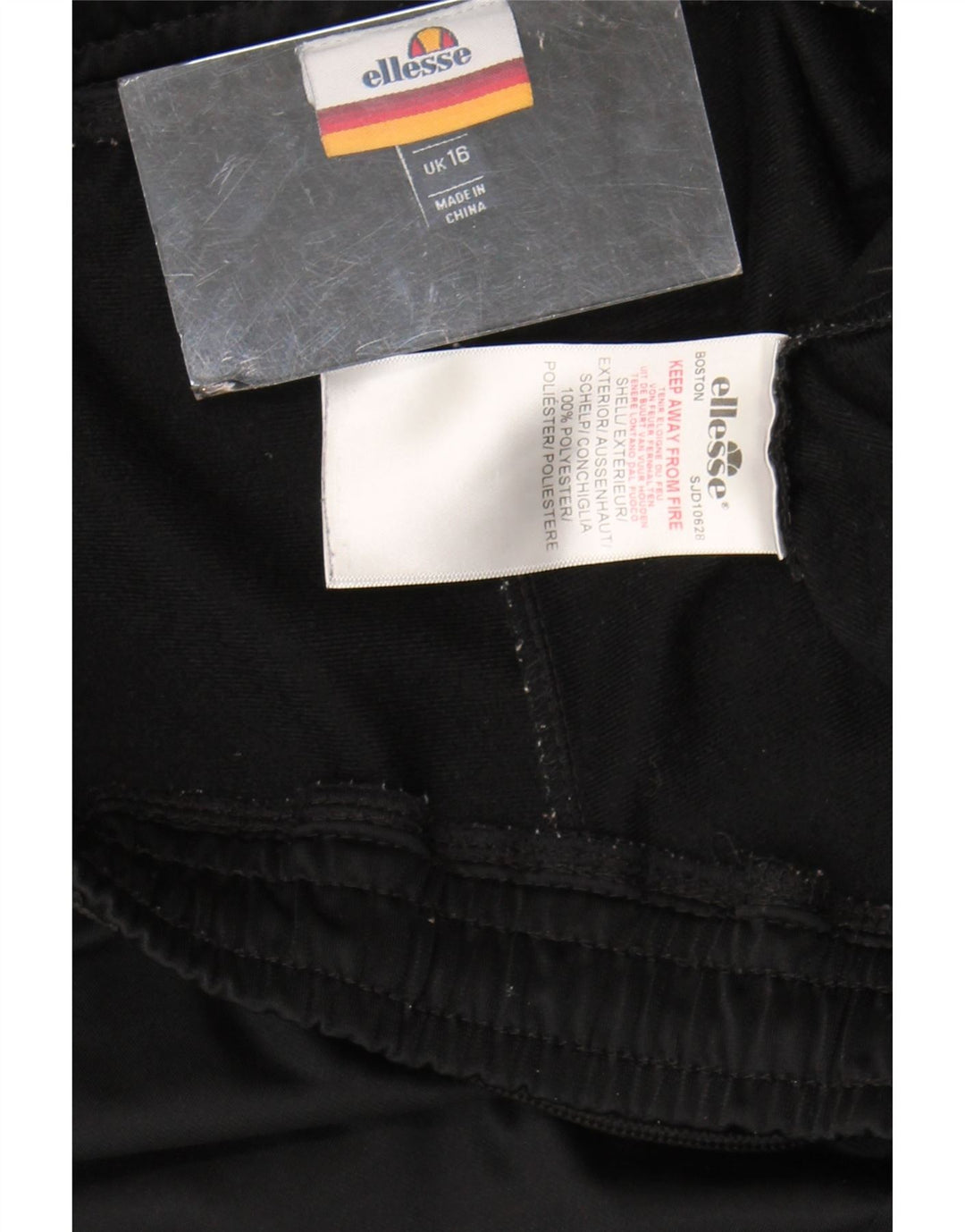 Shorts esportivos femininos Ellesse UK 16 grande poliéster preto