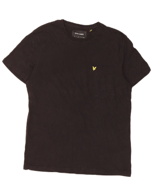 Camiseta masculina Lyle & Scott de algodão preto médio