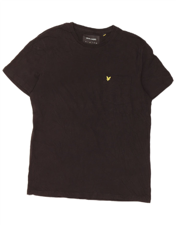 Camiseta masculina Lyle & Scott de algodão preto médio